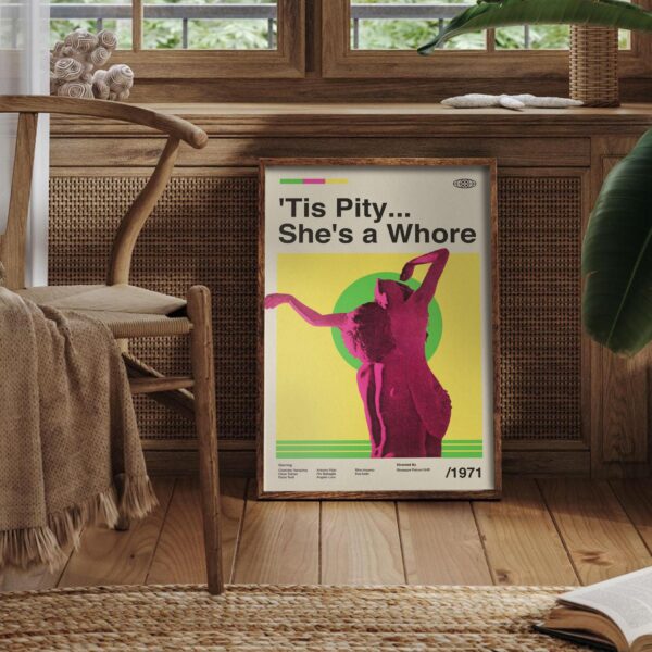 Mid-century modern movie poster for Tis Pity She's a Whore by 20th Century Studios
