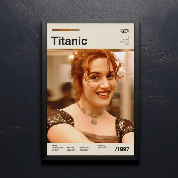 Titanic movie poster - mid-century inspired vintage print