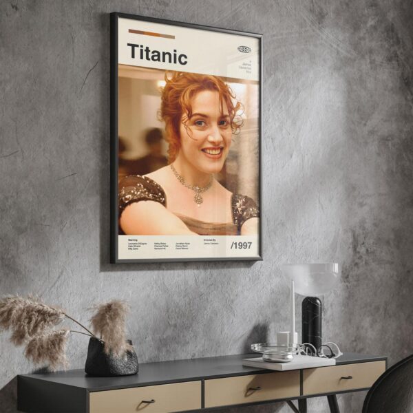 Titanic movie poster - mid-century inspired vintage print