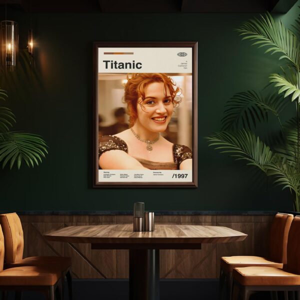 Titanic movie poster - mid-century inspired vintage print