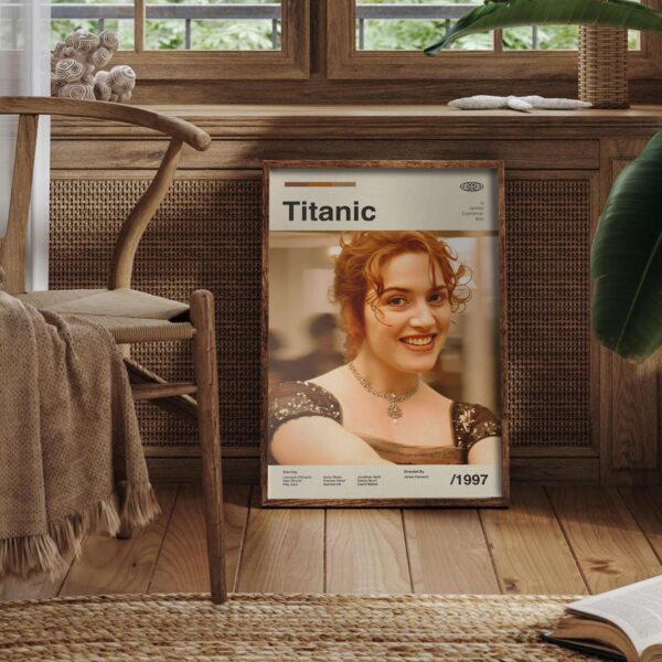 Titanic movie poster - mid-century inspired vintage print