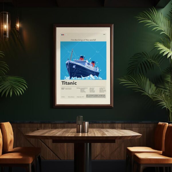 Mid-century modern graphic poster of the Titanic movie poster
