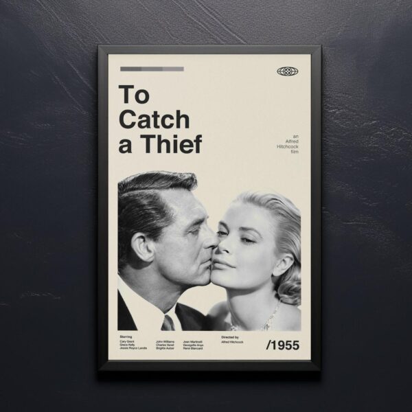 To Catch a Thief mid-century poster retro artwork