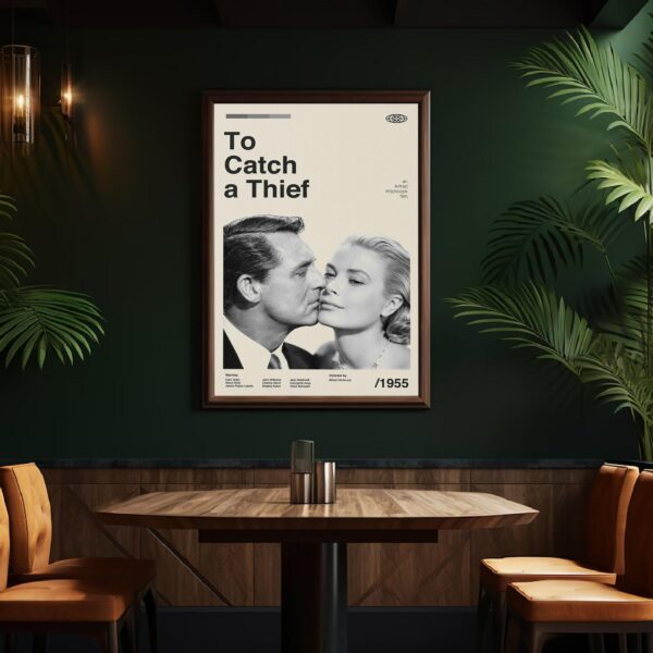 To Catch a Thief mid-century poster retro artwork