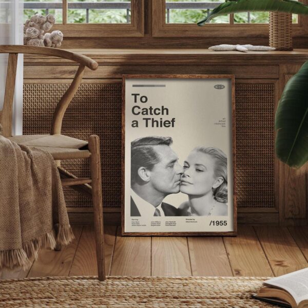 To Catch a Thief mid-century poster retro artwork