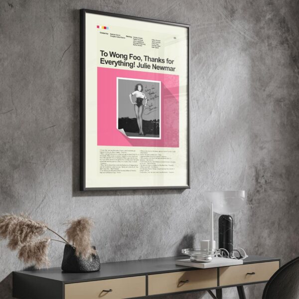 Large mid-century modern poster of To Wong Foo Thanks for Everything Julie Newmar movie