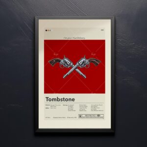 Mid-century modern Tombstone movie poster with vintage western design
