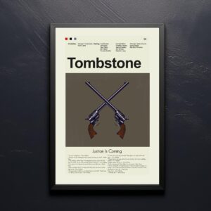 Mid-century modern style Tombstone movie poster with retro design