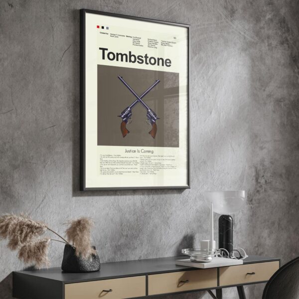Mid-century modern style Tombstone movie poster with retro design