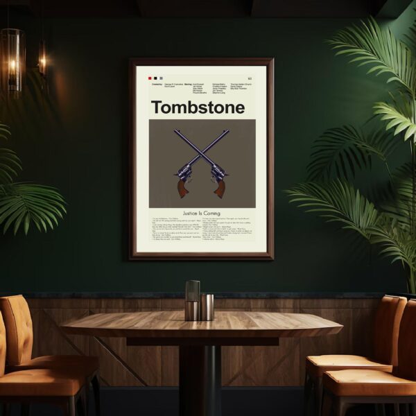 Mid-century modern style Tombstone movie poster with retro design