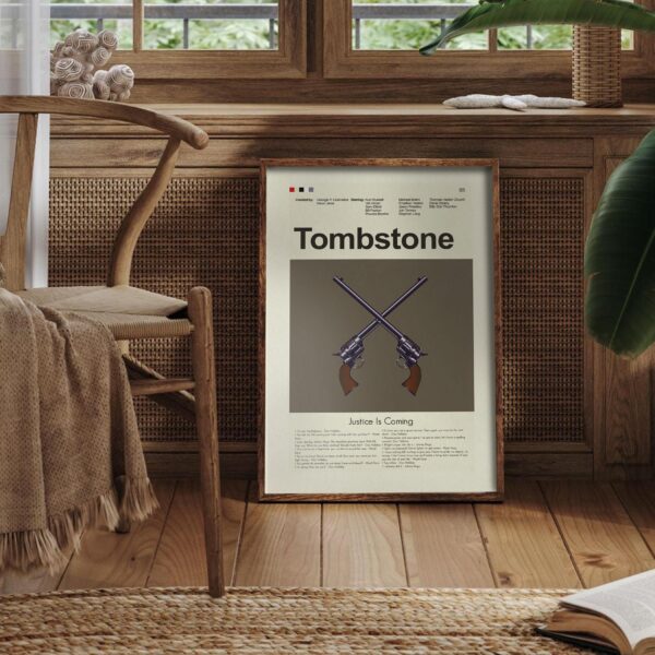 Mid-century modern style Tombstone movie poster with retro design