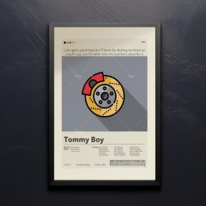 Tommy Boy movie poster with mid-century modern design elements