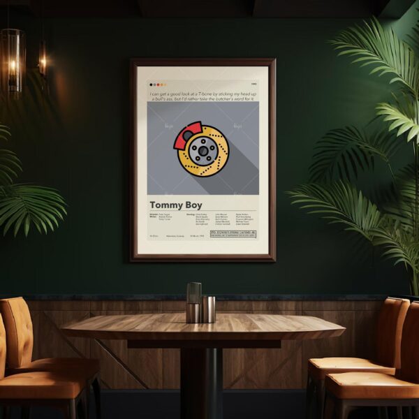 Tommy Boy movie poster with mid-century modern design elements