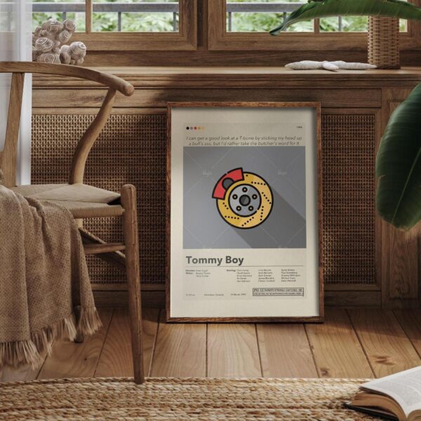 Tommy Boy movie poster with mid-century modern design elements