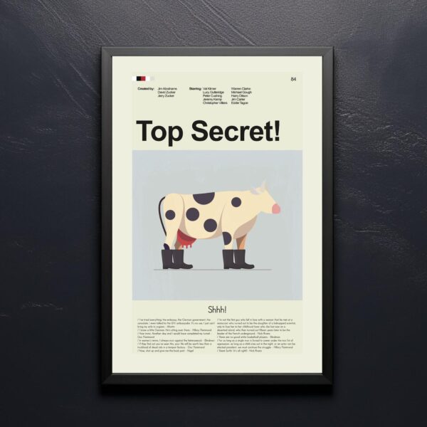 Mid-century modern poster for the movie Top Secret!