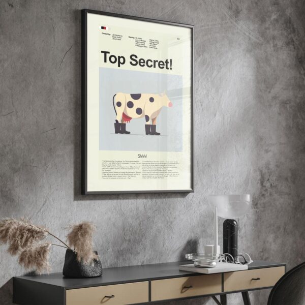 Mid-century modern poster for the movie Top Secret!