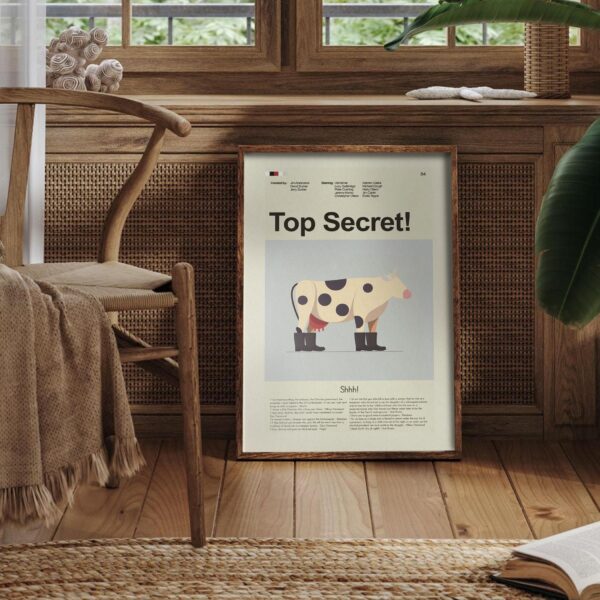 Mid-century modern poster for the movie Top Secret!