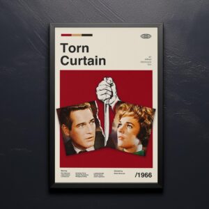 Torn Curtain Movie Poster - mid-century retro artwork