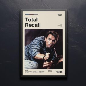 Total Recall movie poster by 20th Century Studios with mid-century modern style