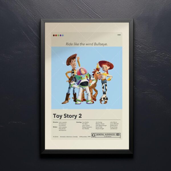 Mid-century modern Toy Story 2 movie poster art print