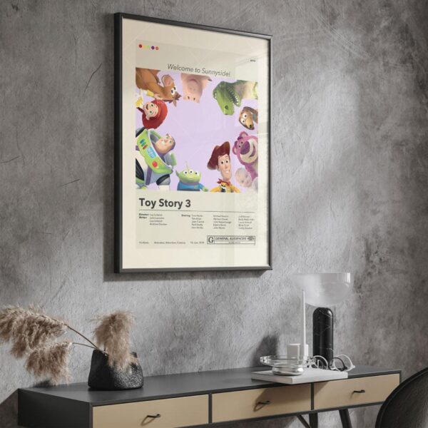 Toy Story 3 mid-century modern style movie poster design