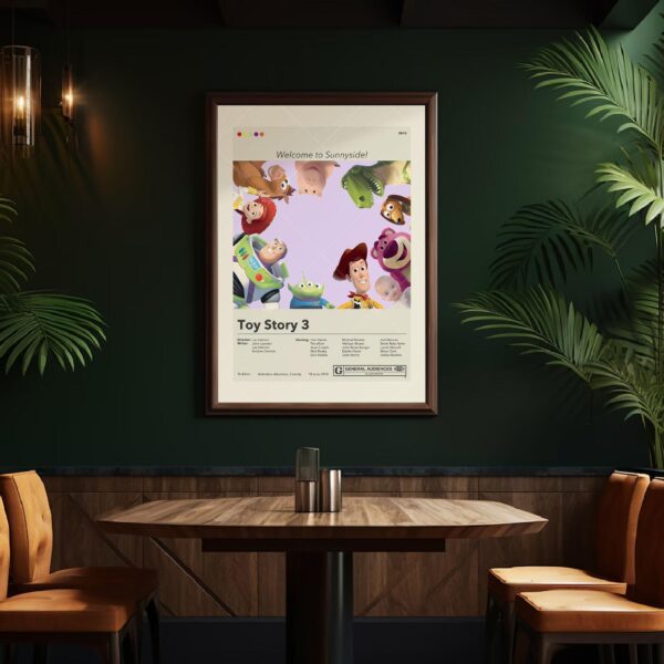 Toy Story 3 mid-century modern style movie poster design