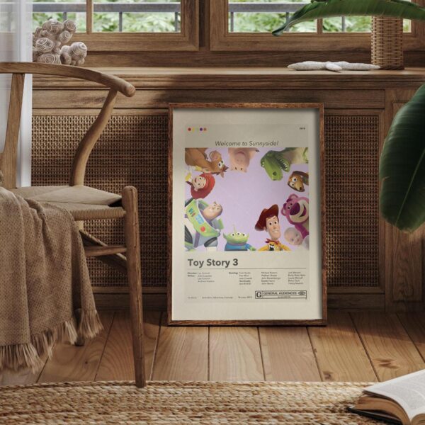 Toy Story 3 mid-century modern style movie poster design