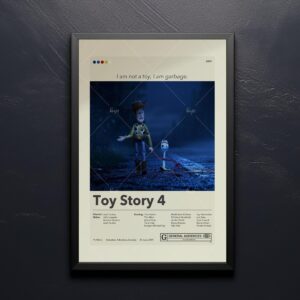 Toy Story 4 mid-century modern style movie poster with vintage design