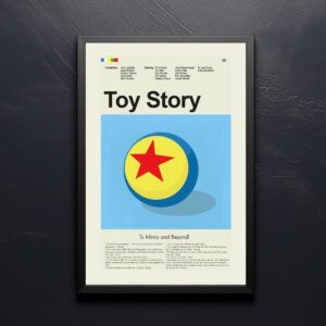 Mid-century modern Toy Story movie graphic poster with vintage style