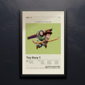 Mid-century modern style Toy Story movie poster art print