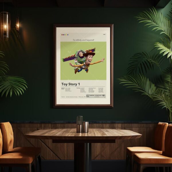 Mid-century modern style Toy Story movie poster art print