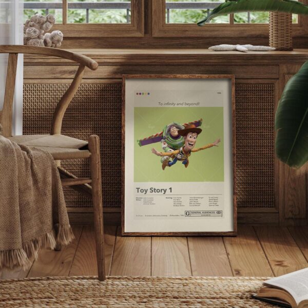 Mid-century modern style Toy Story movie poster art print