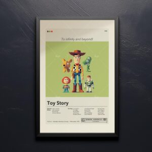 Mid-century modern Toy Story movie poster wall art