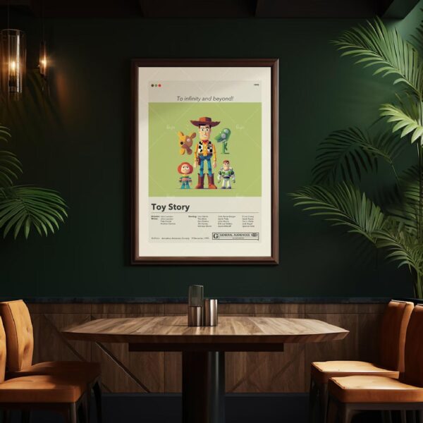 Mid-century modern Toy Story movie poster wall art