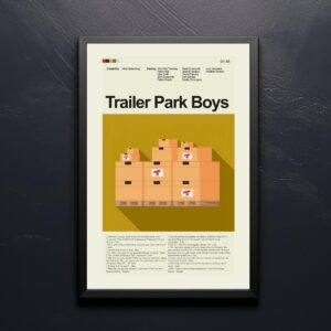 Mid-century modern poster of Trailer Park Boys movie artwork