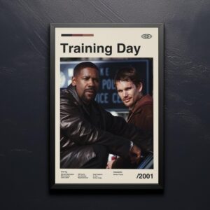Mid-century modern styled Training Day movie poster with abstract geometric design