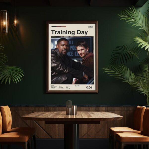Mid-century modern styled Training Day movie poster with abstract geometric design