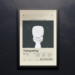 Mid-century modern vintage Trainspotting movie poster design