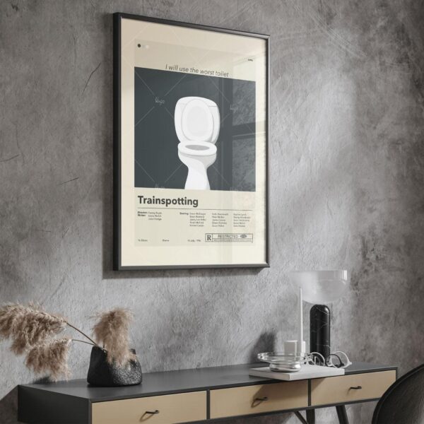 Mid-century modern vintage Trainspotting movie poster design
