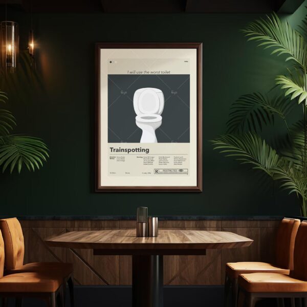 Mid-century modern vintage Trainspotting movie poster design