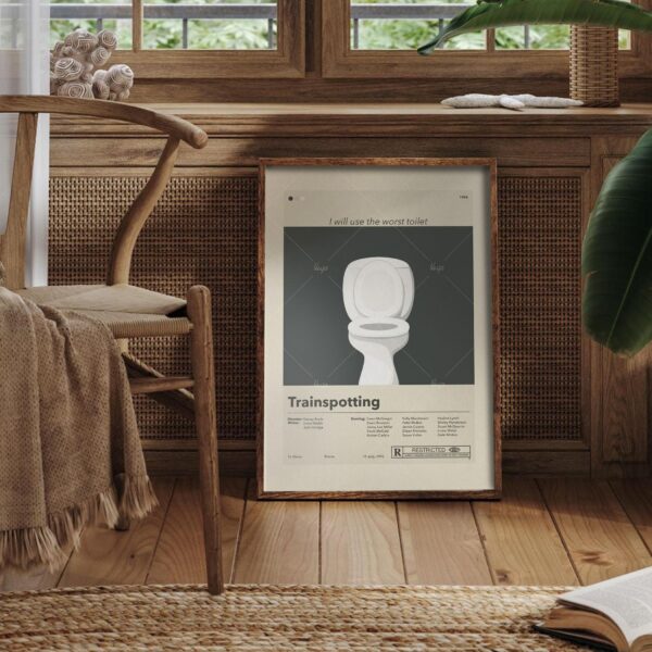 Mid-century modern vintage Trainspotting movie poster design