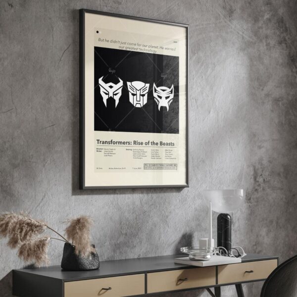 Mid-century modern styled Transformers: Rise of the Beasts movie poster