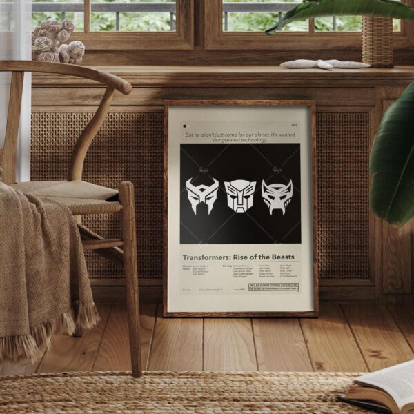 Mid-century modern styled Transformers: Rise of the Beasts movie poster