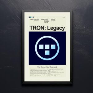 Mid-century modern style TRON: Legacy movie poster artwork