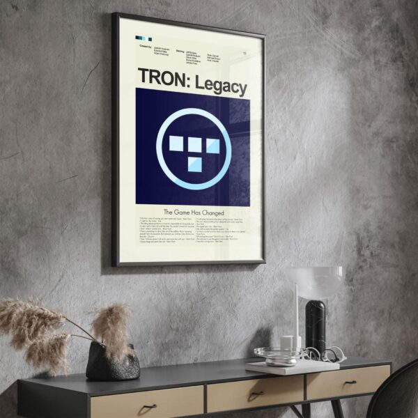 Mid-century modern style TRON: Legacy movie poster artwork