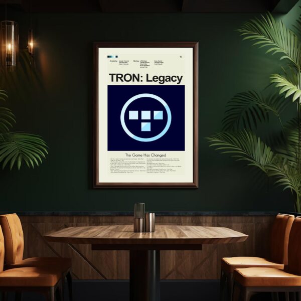 Mid-century modern style TRON: Legacy movie poster artwork