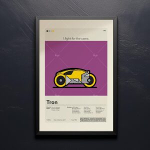 Mid-century modern poster featuring Tron movie inspired house design