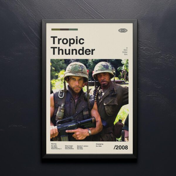 Tropic Thunder mid-century poster retro artwork