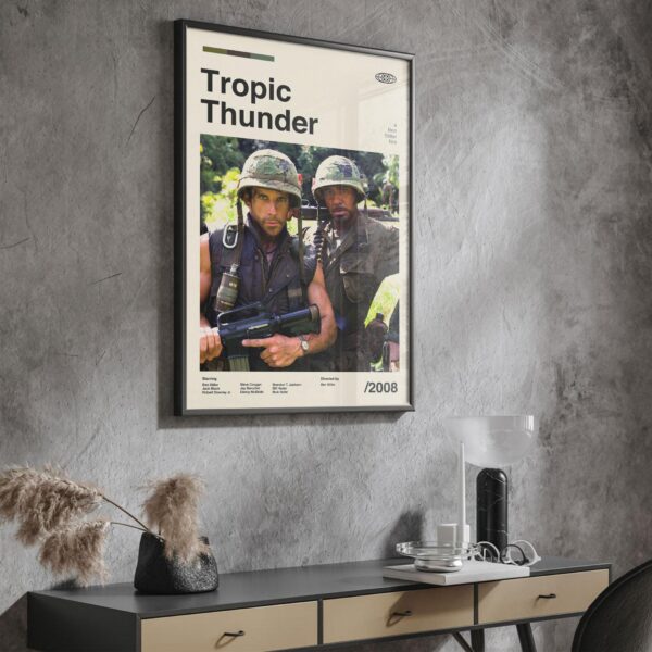 Tropic Thunder mid-century poster retro artwork