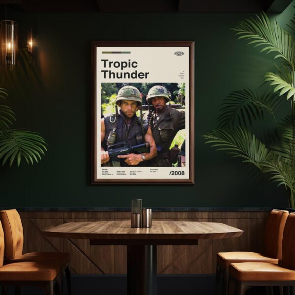 Tropic Thunder mid-century poster retro artwork